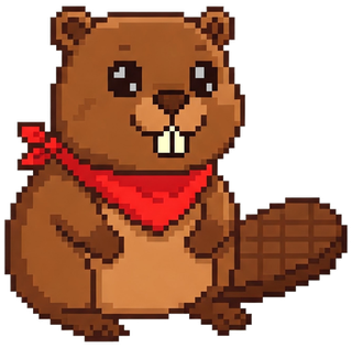 Will's beaver assistant, a pixel-art beaver in a red bandana